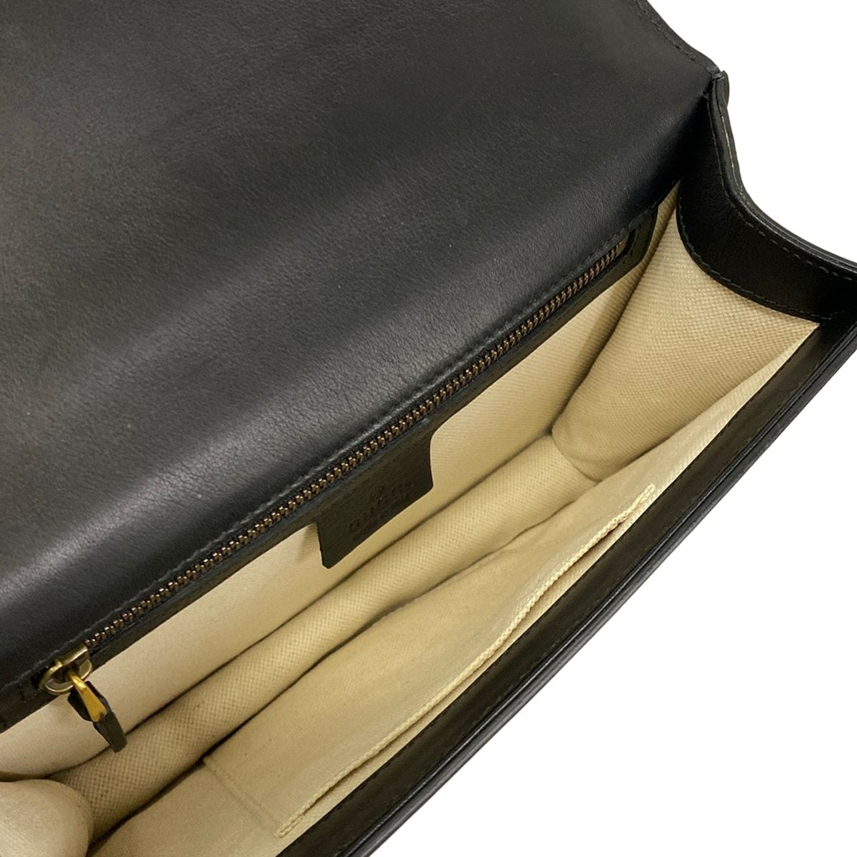 Gucci Shoulder Bag Peoni Black Strawberry Bijou Leather — view 7