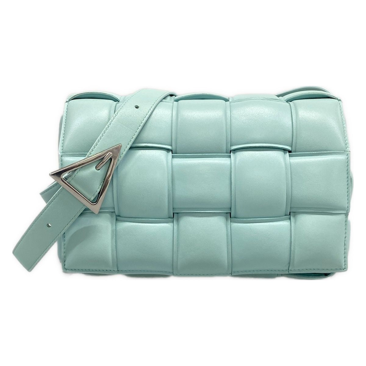 Bottega Veneta Shoulder Bag Padded Cassette Light Blue Leather
