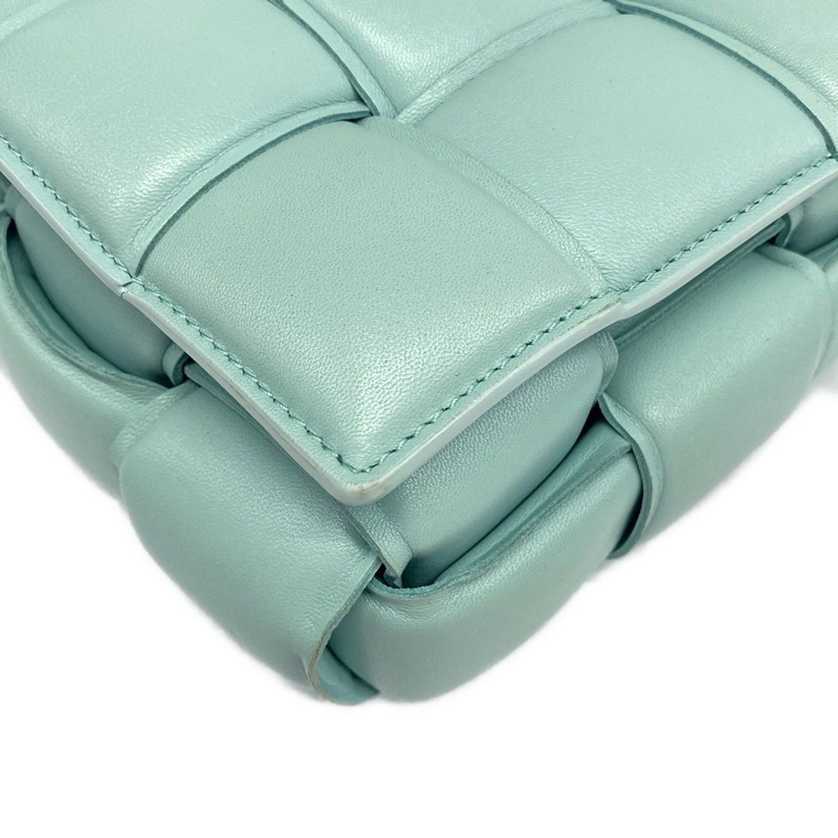 Bottega Veneta Shoulder Bag Padded Cassette Light Blue Leather — view 6