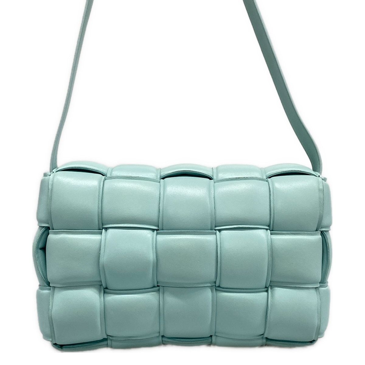Bottega Veneta Shoulder Bag Padded Cassette Light Blue Leather — view 3