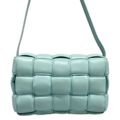 Bottega Veneta Shoulder Bag Padded Cassette Light Blue Leather — view 3