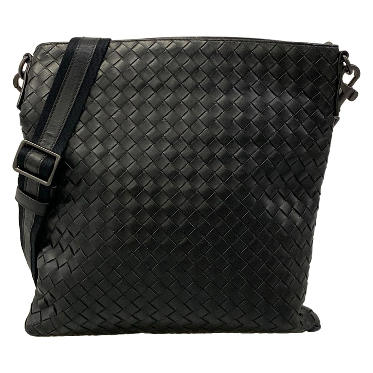 Bottega Veneta Shoulder Bag Intrecciato Black Leather