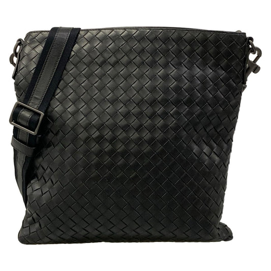 Bottega Veneta Shoulder Bag Intrecciato Black Leather