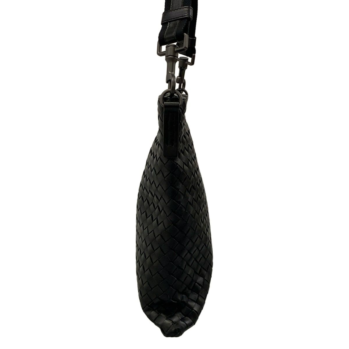 Bottega Veneta Shoulder Bag Intrecciato Black Leather — view 4