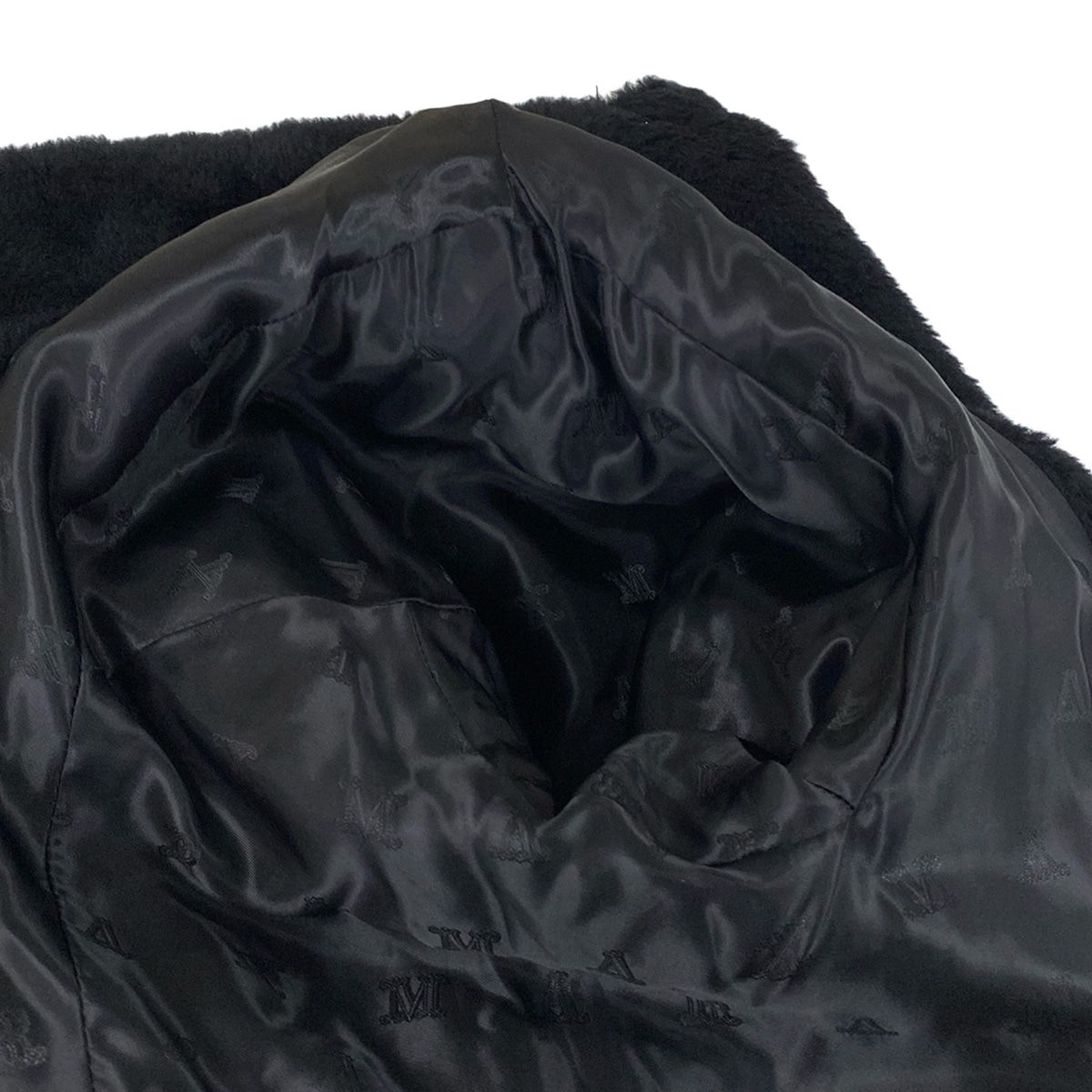 Max Mara Coat S Teddy Bear Black Long Sleeve Winter Wool Alpaca — view 8