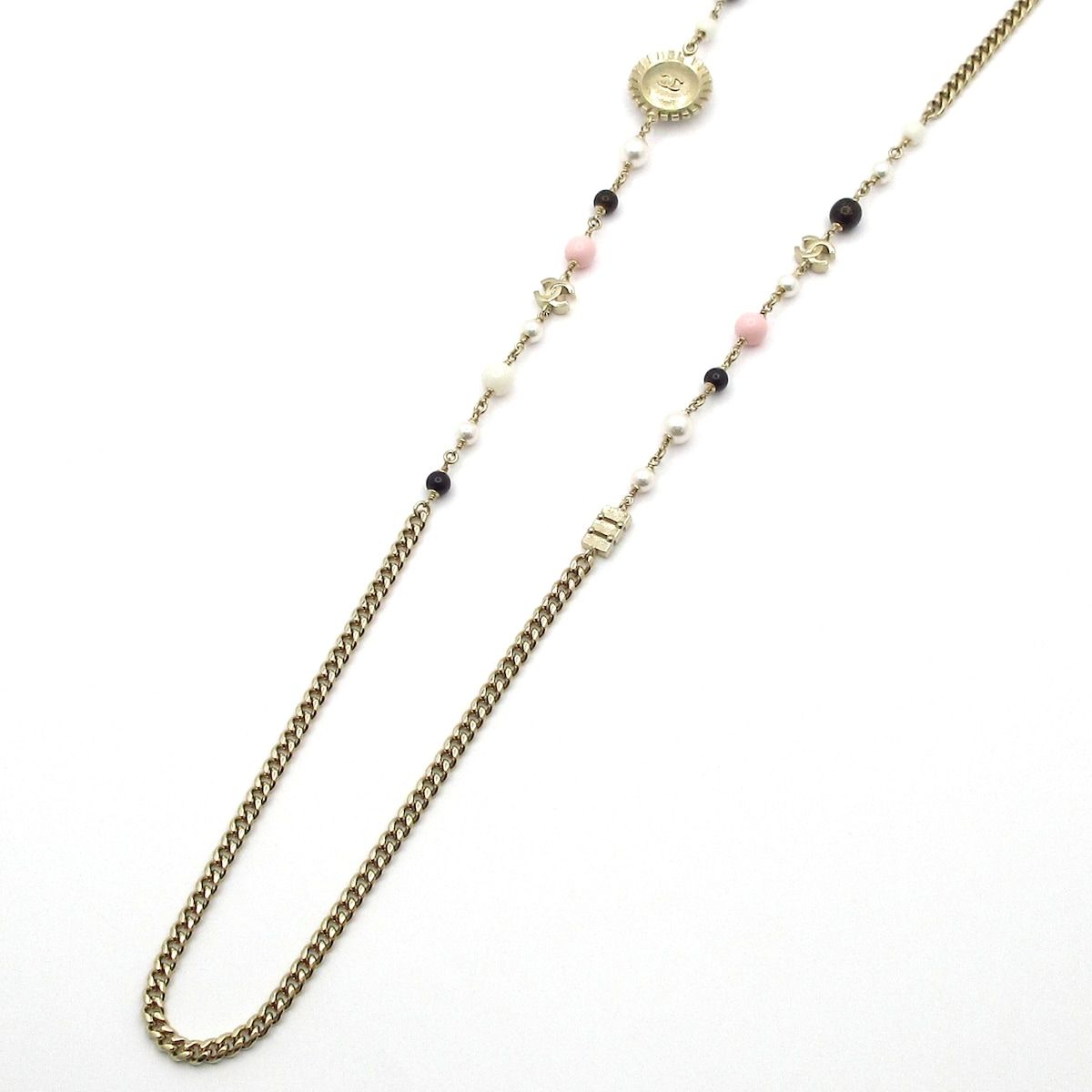 Chanel Necklace CC Logo Gold Multi — view 3