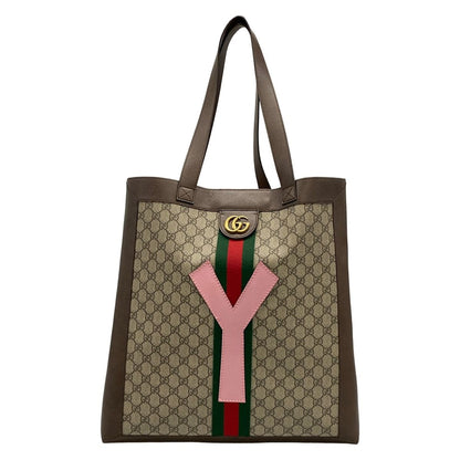Gucci Tote Ophidia Dark Brown Beige Multi Leather