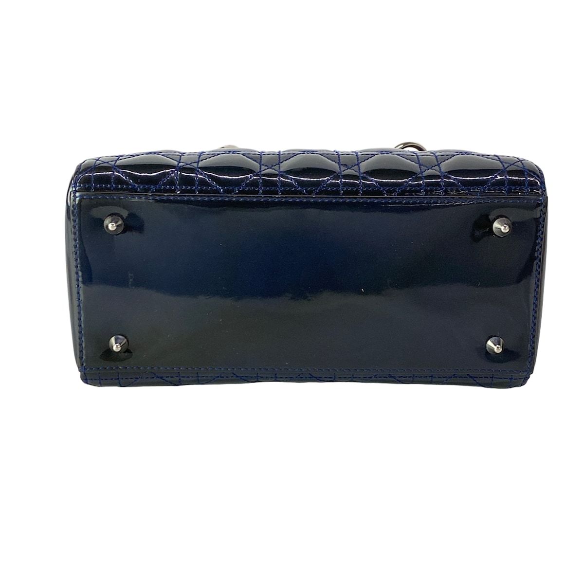Dior Handbag Lady Bag Dark Navy Leather — view 5