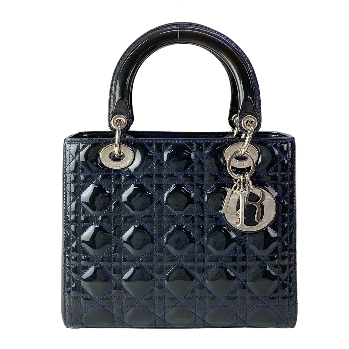 Dior Handbag Lady Bag Dark Navy Leather