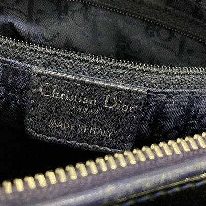 Dior Handbag Lady Bag Dark Navy Leather — view 8