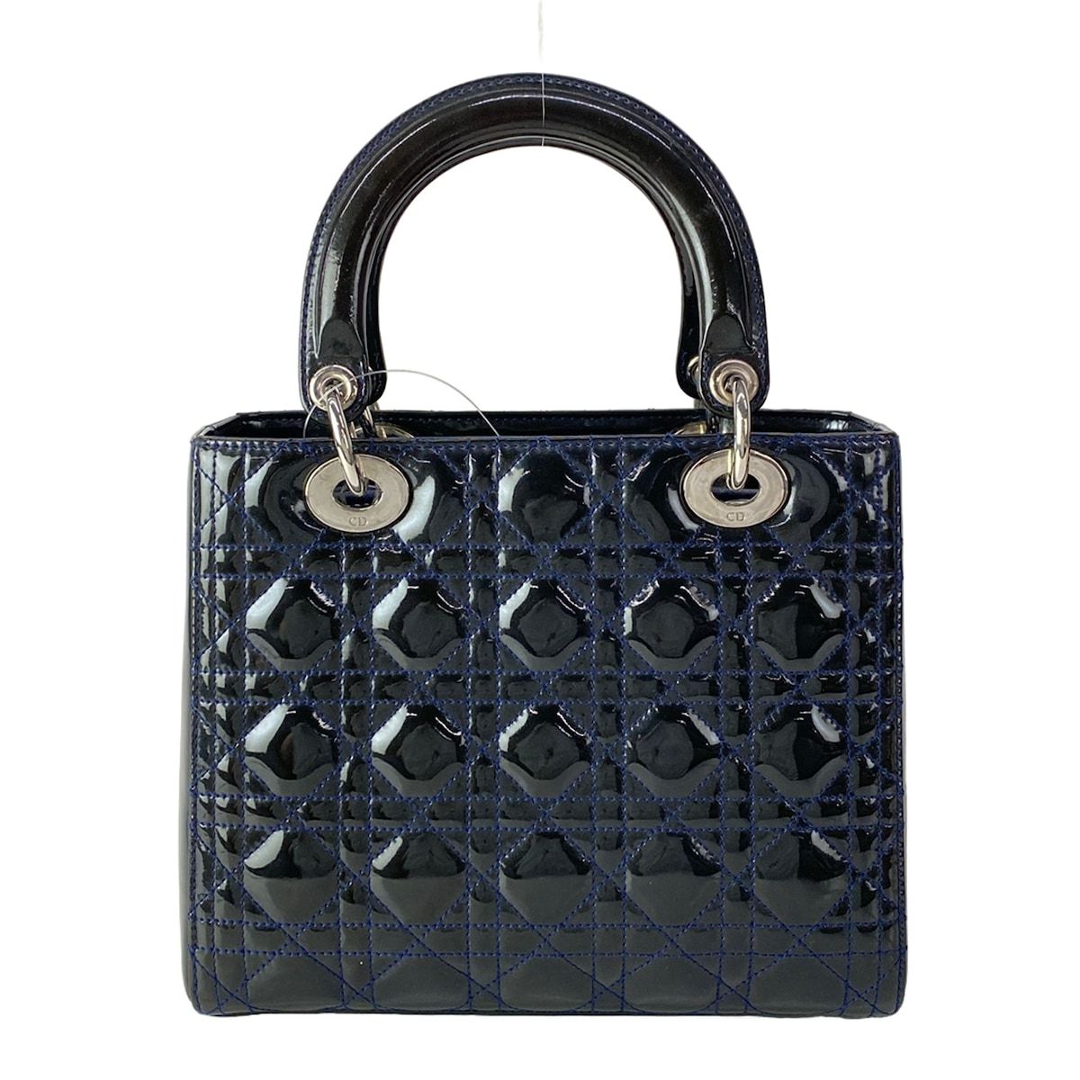 Dior Handbag Lady Bag Dark Navy Leather — view 3