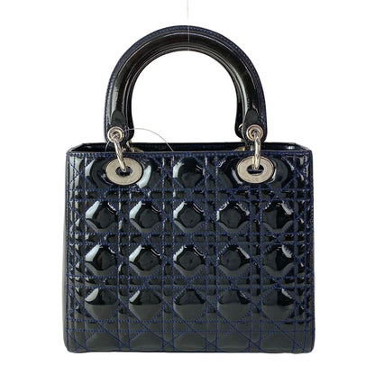 Dior Handbag Lady Bag Dark Navy Leather — view 3