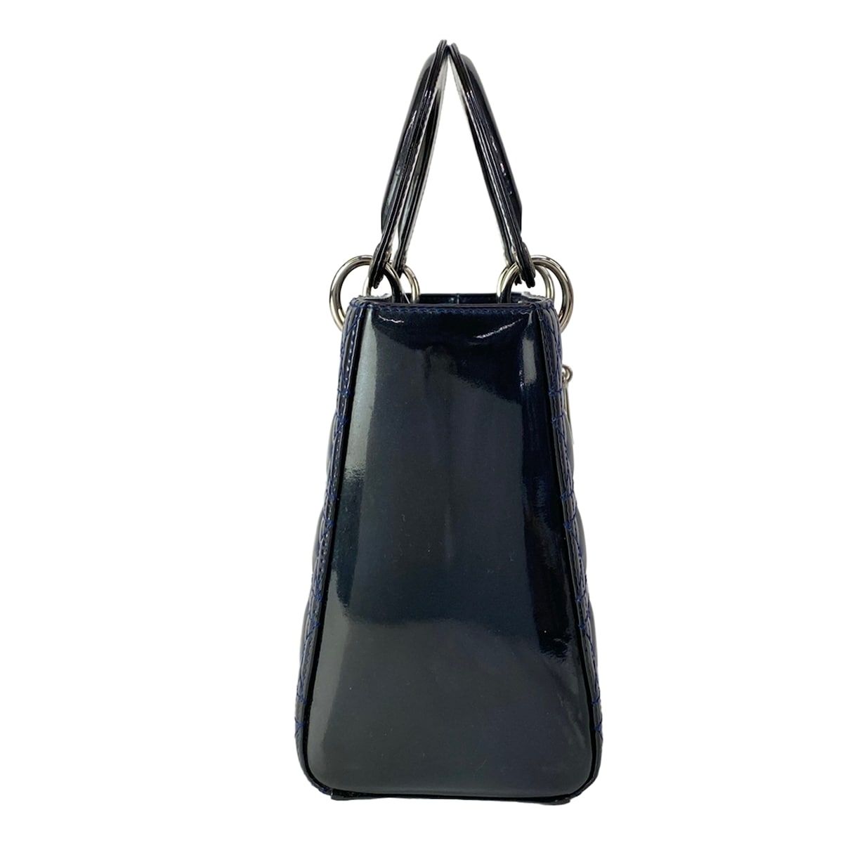 Dior Handbag Lady Bag Dark Navy Leather — view 2