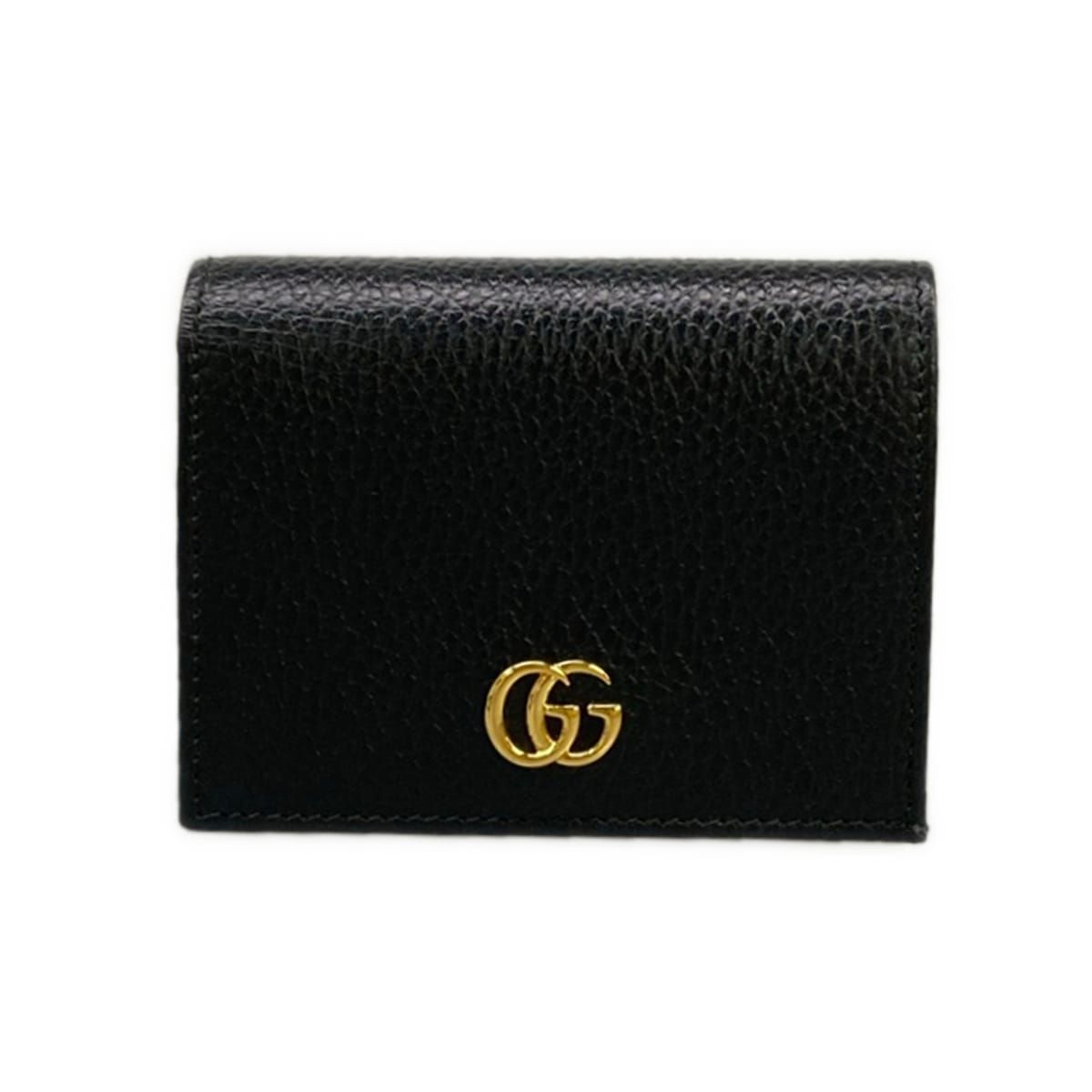 Gucci Bifold Wallet GG Marmont Card Case Black Leather