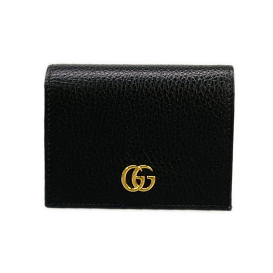 Gucci Bifold Wallet GG Marmont Card Case Black Leather