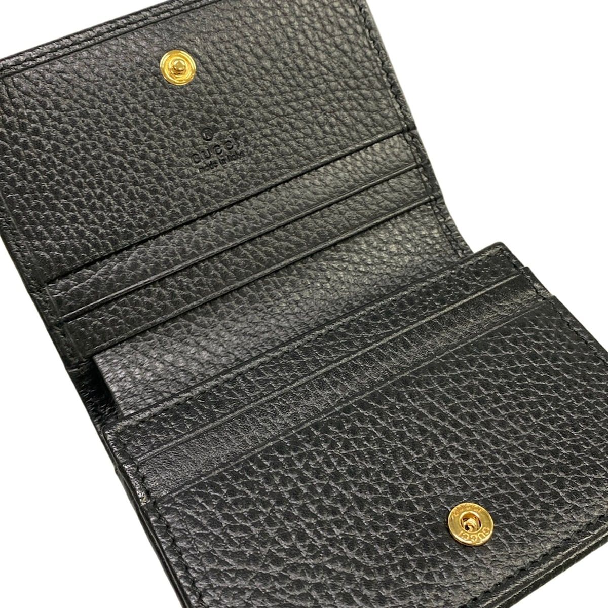 Gucci Bifold Wallet GG Marmont Card Case Black Leather — view 3