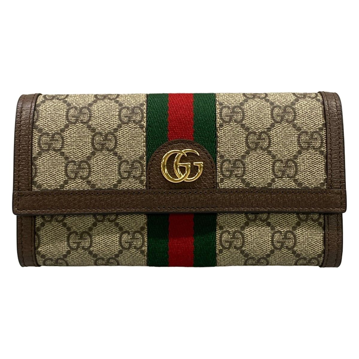 Gucci Wallet Ophidia Dark Brown Beige Multi Leather