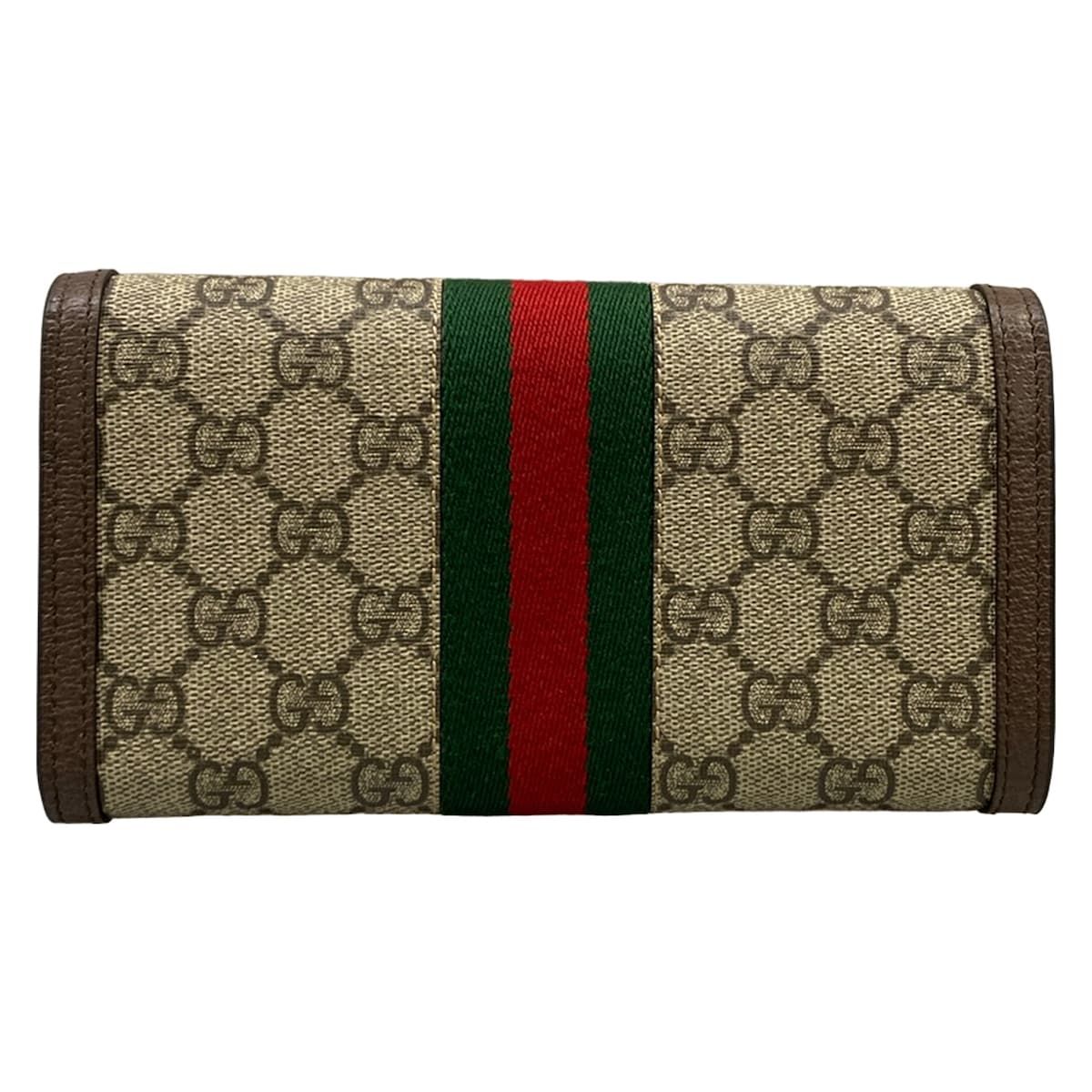 Gucci Wallet Ophidia Dark Brown Beige Multi Leather — view 2