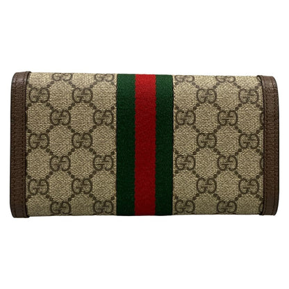 Gucci Wallet Ophidia Dark Brown Beige Multi Leather — view 2