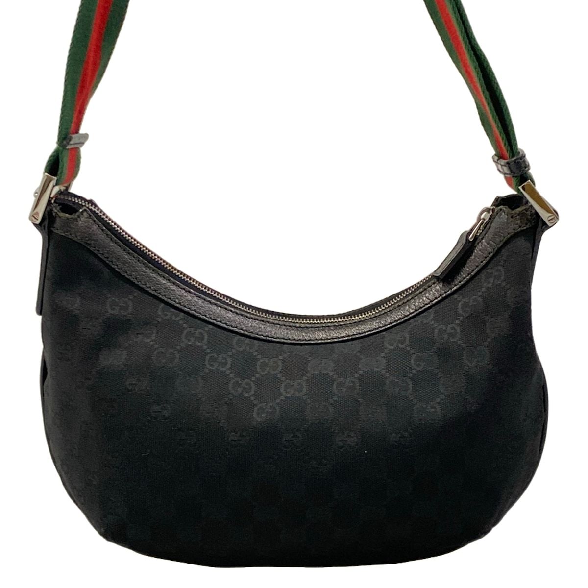 Gucci Shoulder Bag GG Pattern Sherry Black Red Green Leather — view 3