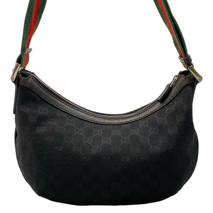 Gucci Shoulder Bag GG Pattern Sherry Black Red Green Leather — view 3