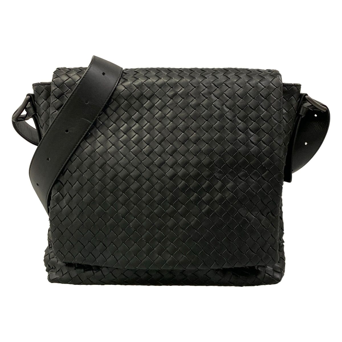 Bottega Veneta Shoulder Bag Intrecciato Black Leather