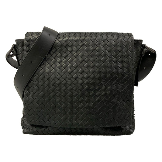 Bottega Veneta Shoulder Bag Intrecciato Black Leather