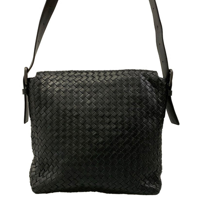 Bottega Veneta Shoulder Bag Intrecciato Black Leather — view 3