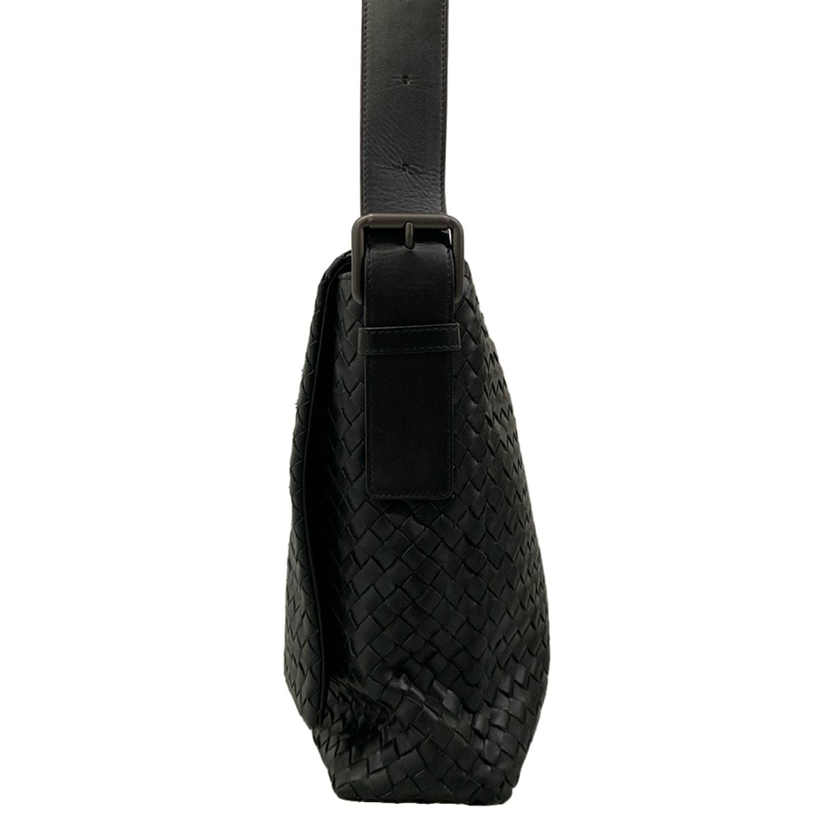 Bottega Veneta Shoulder Bag Intrecciato Black Leather — view 4