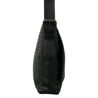 Bottega Veneta Shoulder Bag Intrecciato Black Leather — view 2