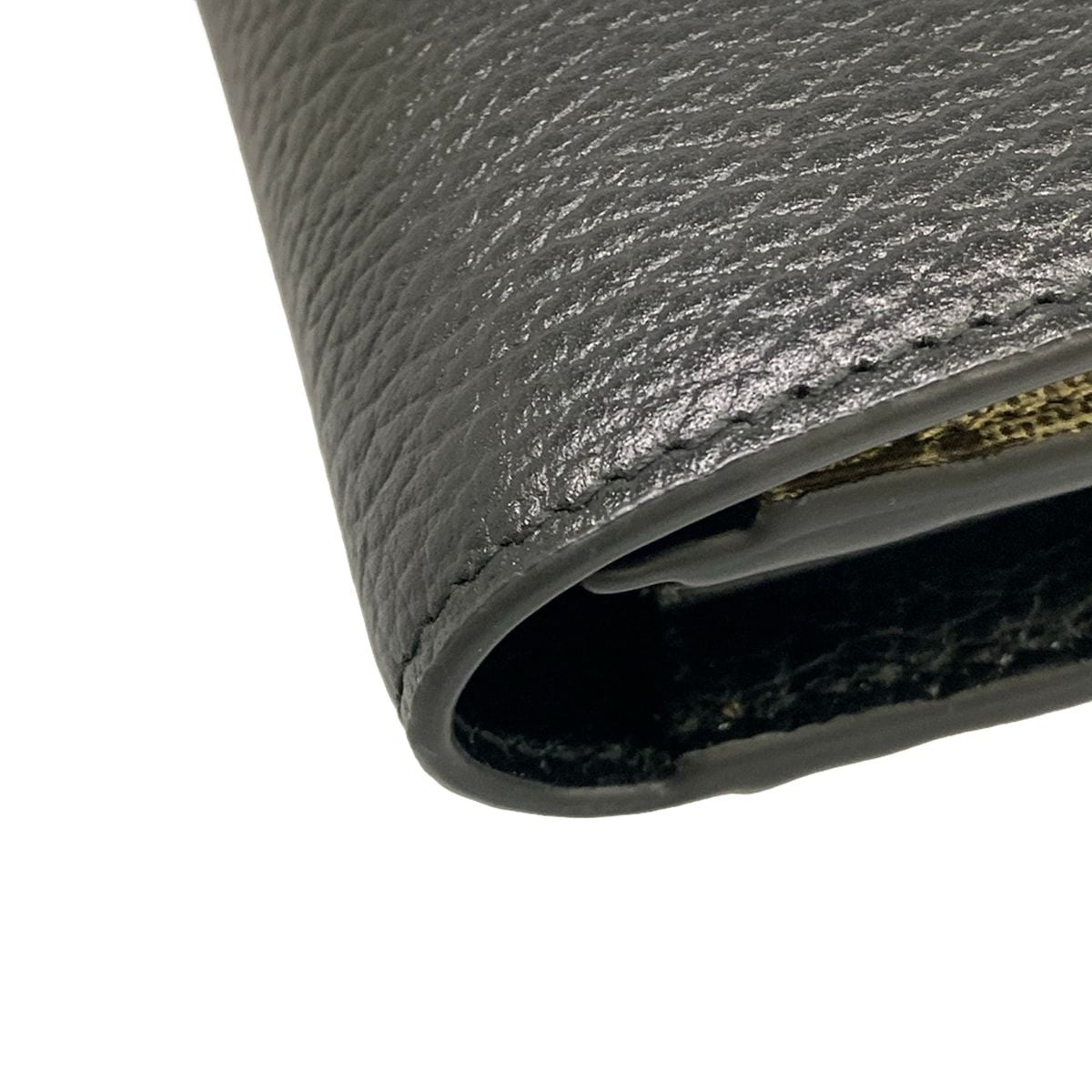 Gucci Wallet GG Marmont Continental Beige Dark Brown Black Leather — view 7