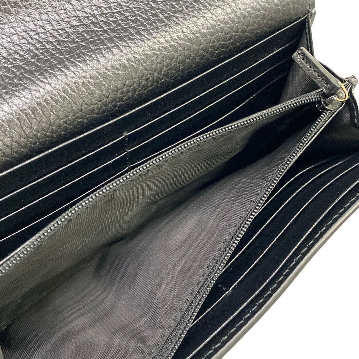 Gucci Wallet GG Marmont Continental Beige Dark Brown Black Leather — view 5
