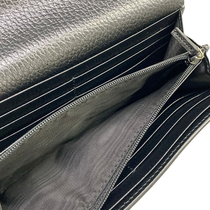 Gucci Wallet GG Marmont Continental Beige Dark Brown Black Leather — view 5