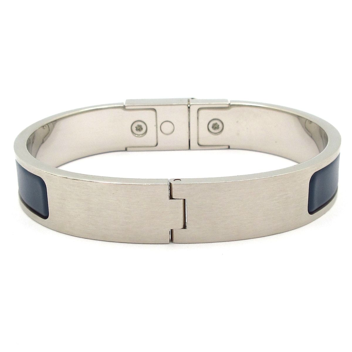 Hermes Bangle Kelly Silver Navy Bracelet — view 3