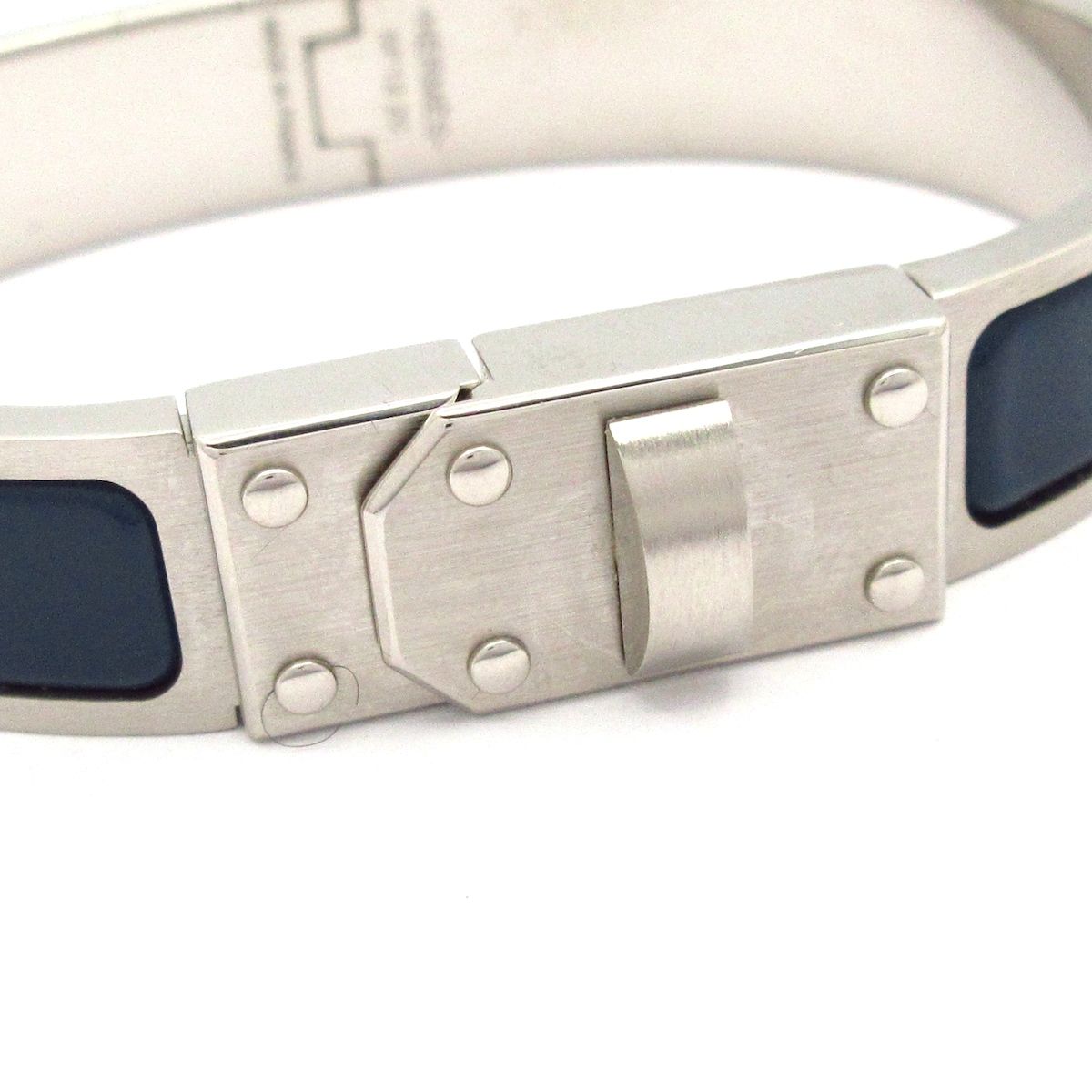 Hermes Bangle Kelly Silver Navy Bracelet — view 5