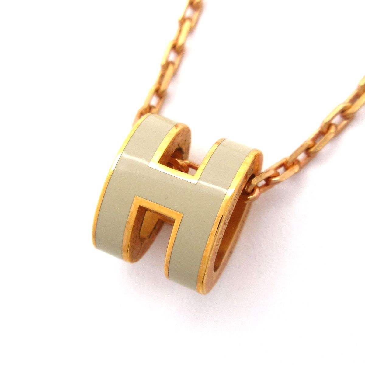 Hermes Necklace Mini Pop Gold Gray
