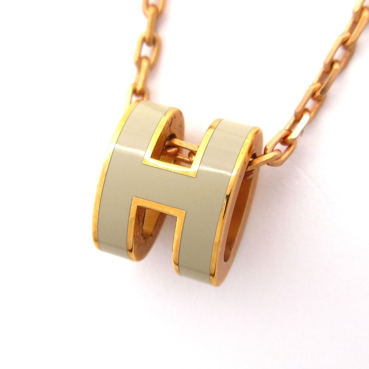 Hermes Necklace Mini Pop Gold Gray — view 3