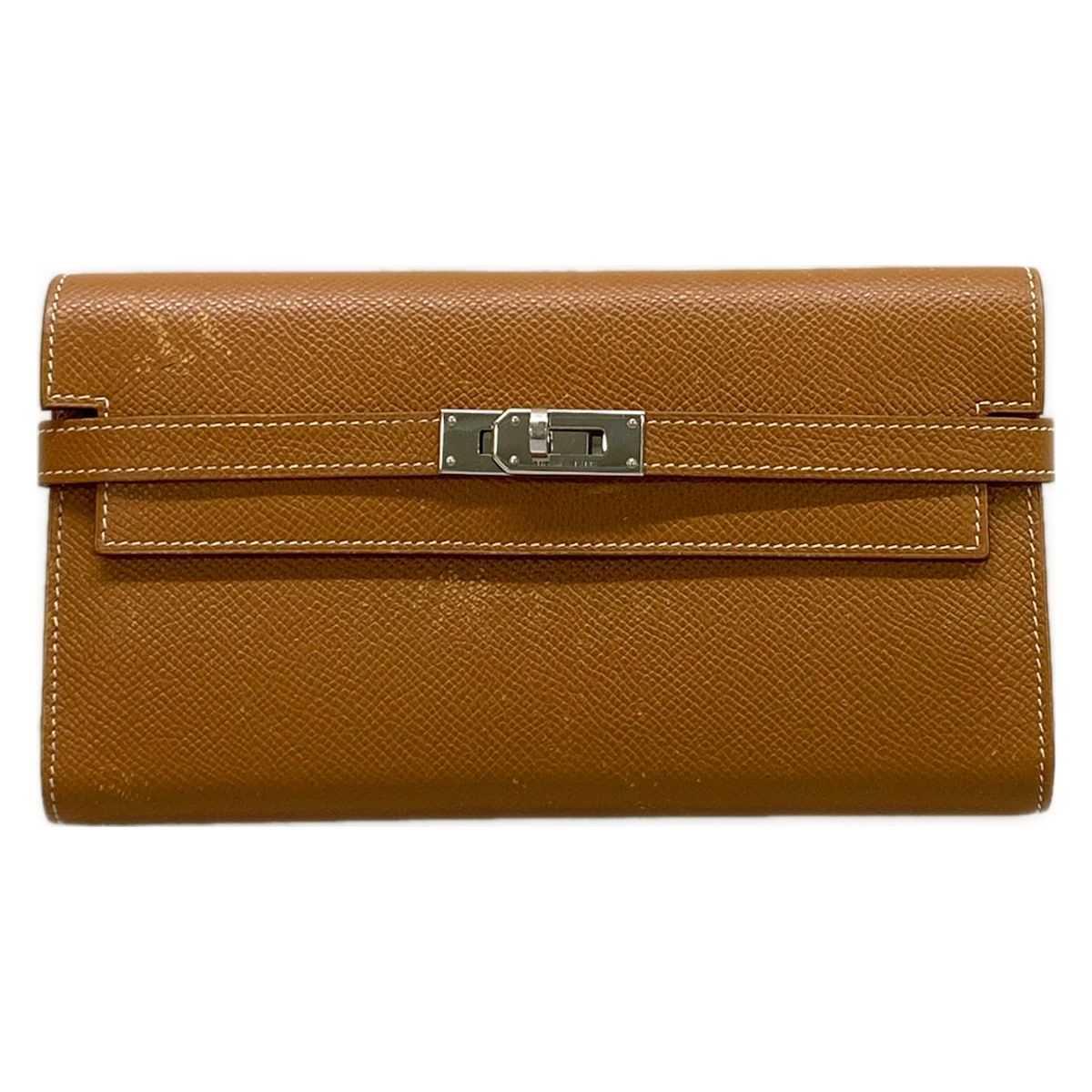 Hermes Wallet Kelly Long Gold Silver