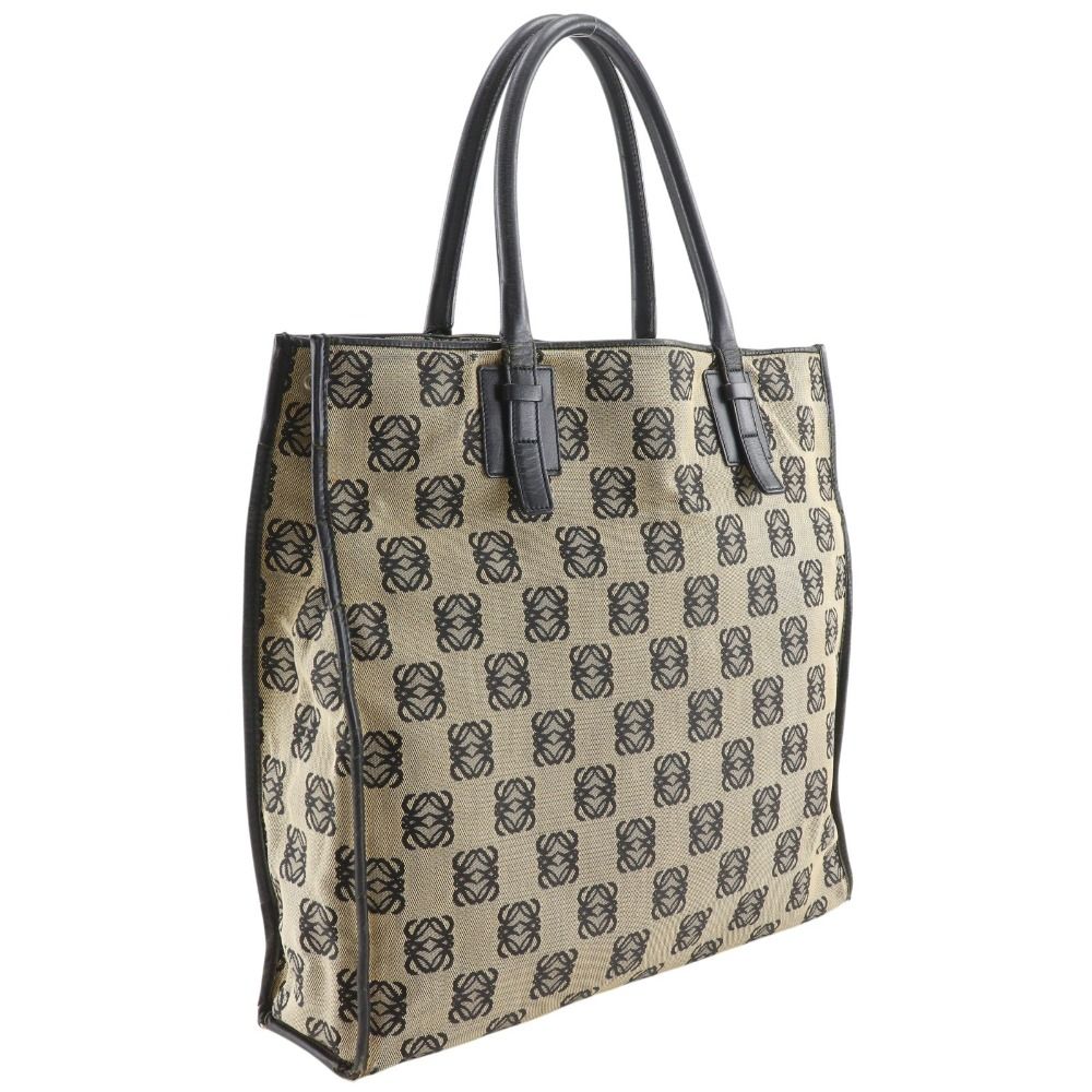 Loewe Anagram Canvas Leather Gray Tote — view 3