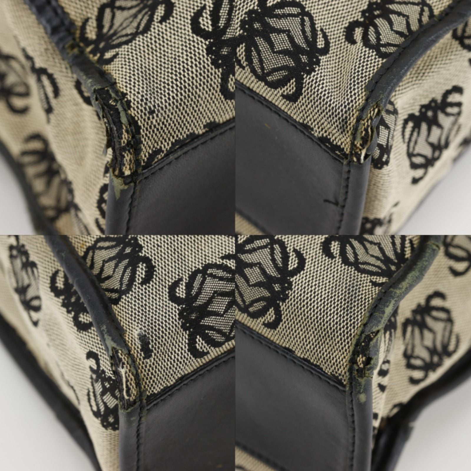 Loewe Anagram Canvas Leather Gray Tote — view 4