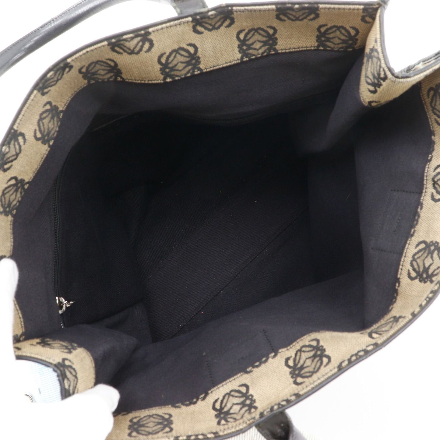 Loewe Anagram Canvas Leather Gray Tote — view 6