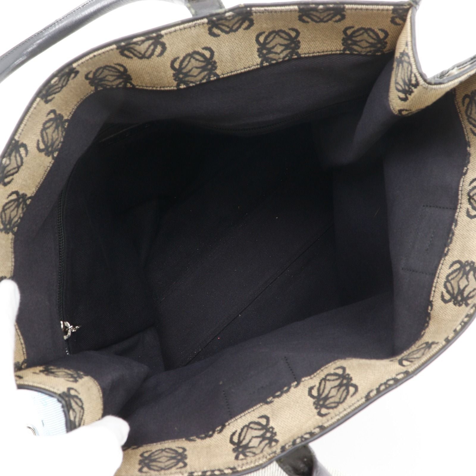 Loewe Anagram Canvas Leather Gray Tote — view 6
