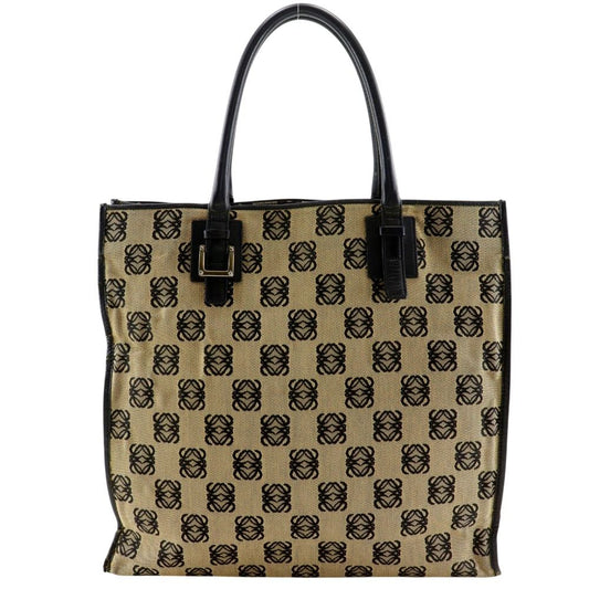 Loewe Anagram Canvas Leather Gray Tote