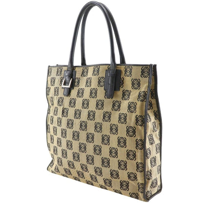 Loewe Anagram Canvas Leather Gray Tote — view 2