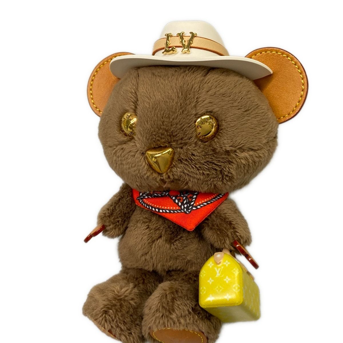 Louis Vuitton Key Holder Bag Charm LV Bear Red Faux — view 4