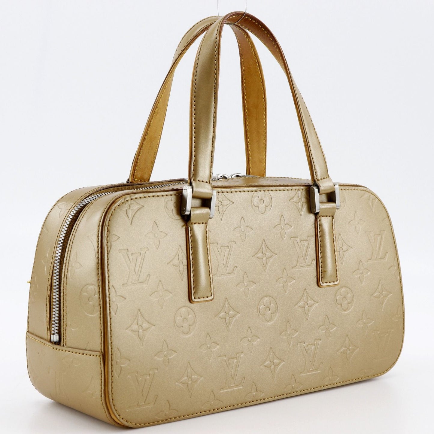Louis Vuitton Shelton Monogram Matte Ambre Gold Handbag — view 3