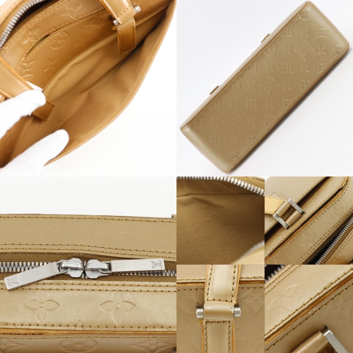 Louis Vuitton Shelton Monogram Matte Ambre Gold Handbag — view 8