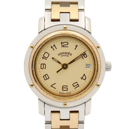 Hermes Watch Clipper Ivory Stainless Steel