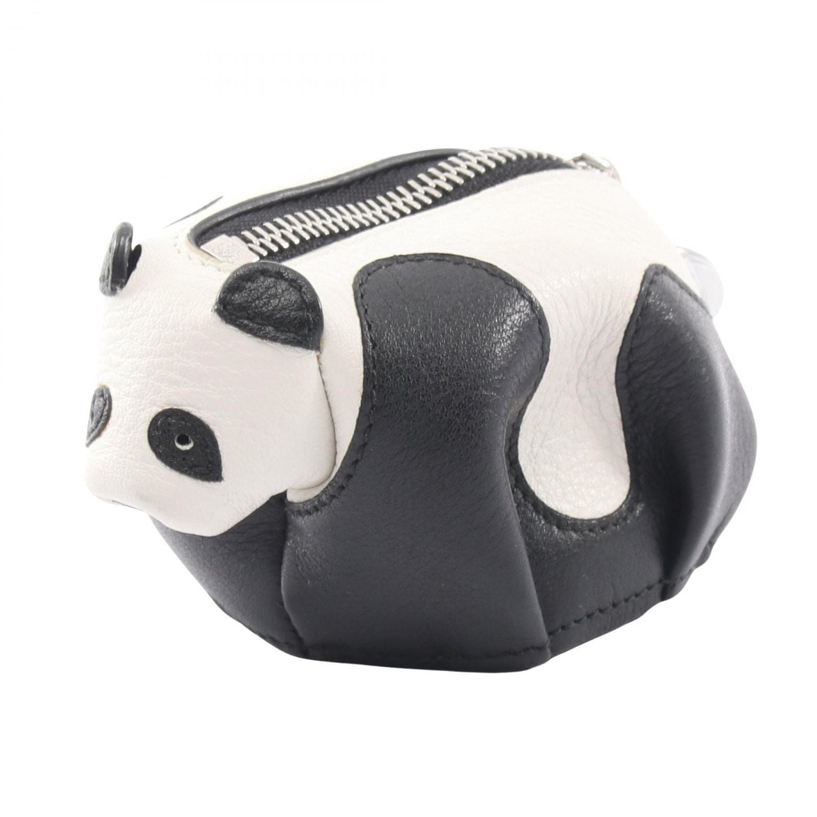 Loewe Coin Case Panda Purse Black White Leather — view 2