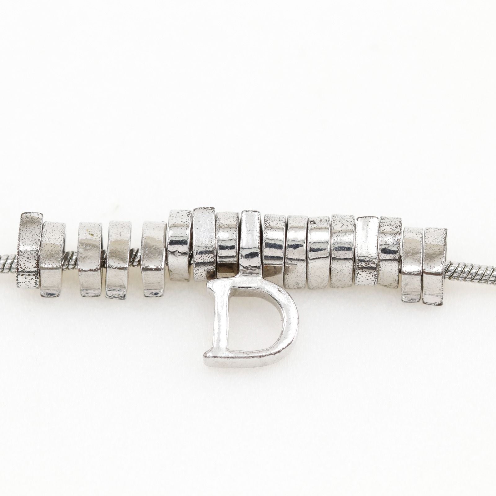 Dior D Logo Metal Silver Necklace — view 9